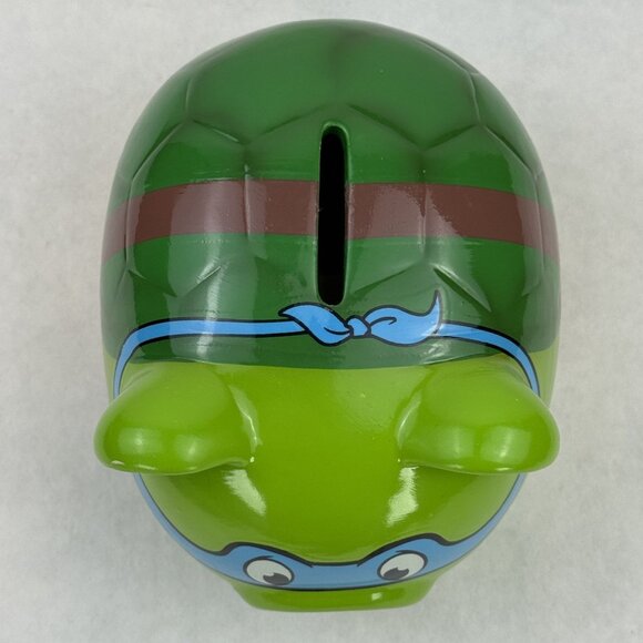 Teenage Mutant Ninja Turtles Leonardo Piggy Bank Green Ceramic TMNT Stopper 2014 - Picture 6 of 12